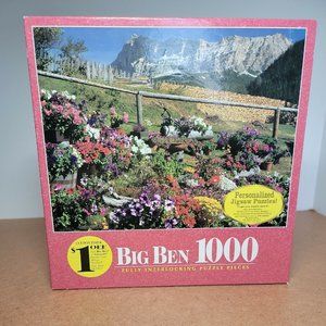 New Sealed Big Ben 1000 Piece Holy Cross Mountain Flower Garden, Italy Jigsaw